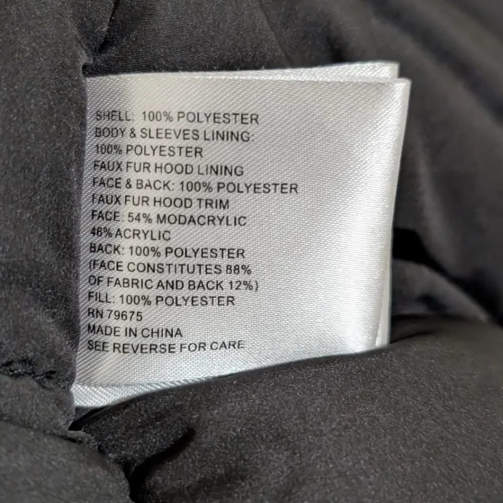 Michael Kors Faux Fur Trim Hooded Parka - Gunmetal Gray - Size M